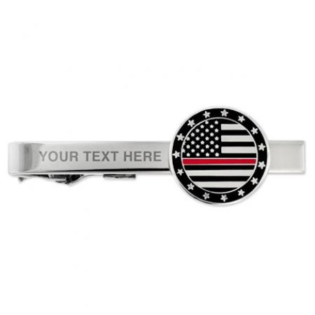 Red Line Tie Clip on card Engravable 