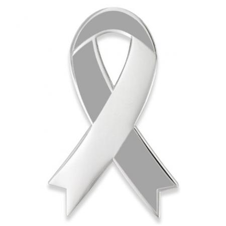 Awareness Ribbon-Grey Engravable Pin 