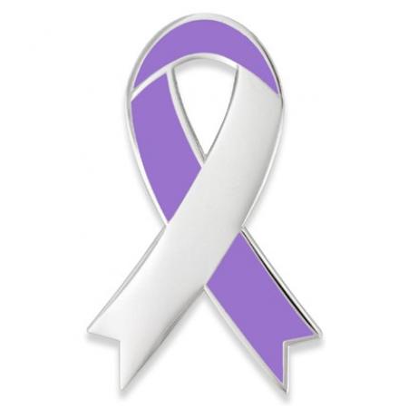 Awareness Ribbon-Lavender Engravable Pin 