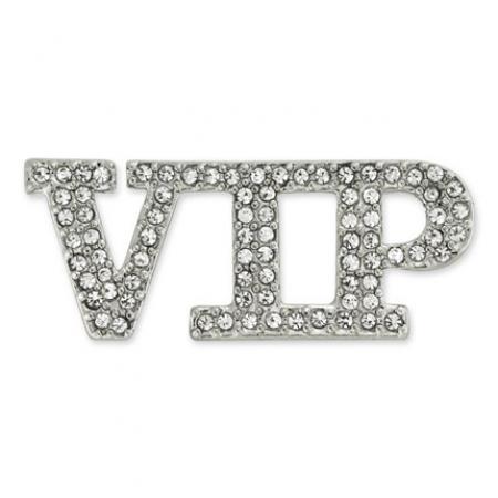 Rhinestone VIP Brooch Pin 