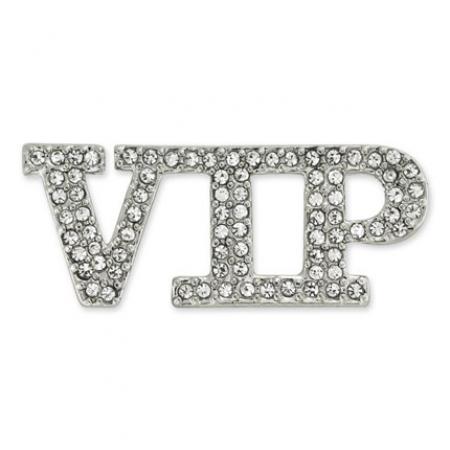 Rhinestone VIP Brooch Pin