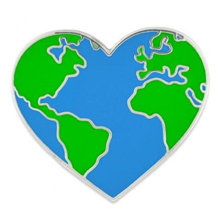 Heart Shaped Earth Pin 