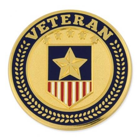 Veteran Shield Circle Pin