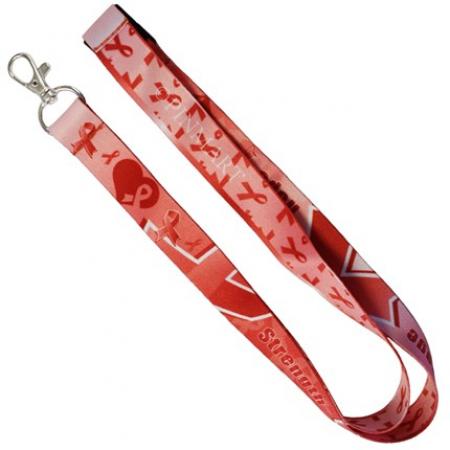Red Awareness Ribbon Lanyard