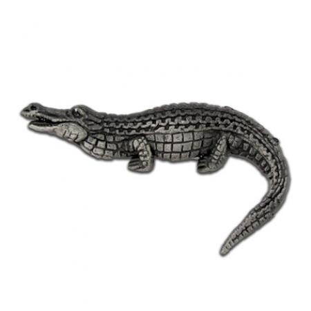 Alligator Pin - Antique Silver