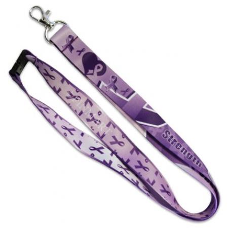 Purple Awareness Ribbon Lanyard 