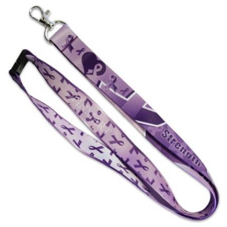 Purple Awareness Ribbon Lanyard