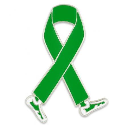 Walking Green Ribbon Pin 