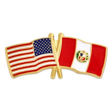 USA and Peru Flag Pin