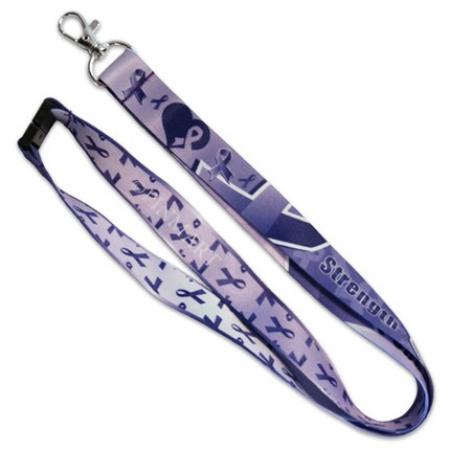 Dark Purple Awareness Ribbon Lanyard