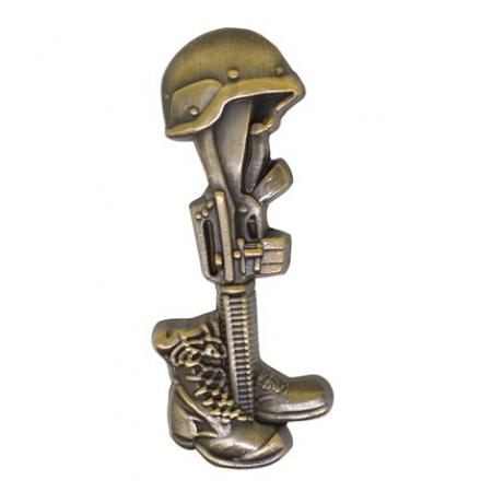 Battle Cross Final Tribute Pin - Antique Gold
