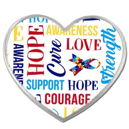Autism Heart Words Pin