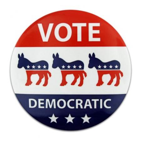 Vote Democratic Button 