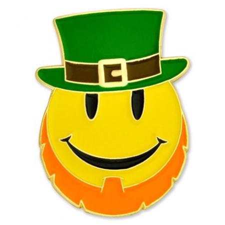 Leprechaun Smiley Face Pin