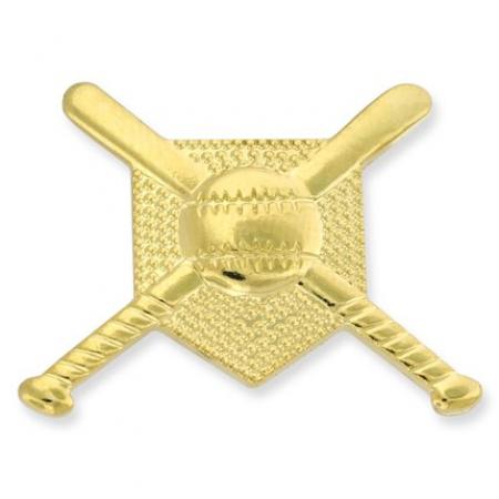Gold Baseball Diamond Chenille Pin