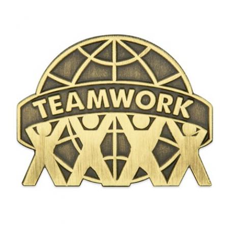 Antique Gold Teamwork Pin 