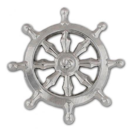 Silver Buddhist Wheel Pin 