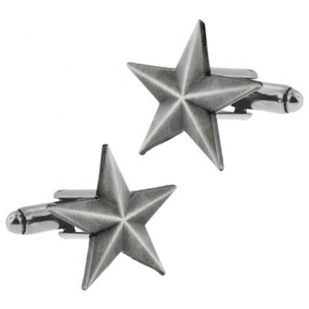 Antique Nickel Star Cufflink Set