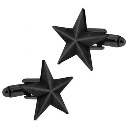 Black Nickel Star Cufflink Set