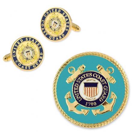 U.S. Coast Guard Cufflinks and Pin Set 