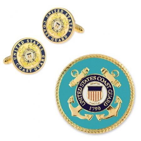 U.S. Coast Guard Cufflinks and Pin Set 