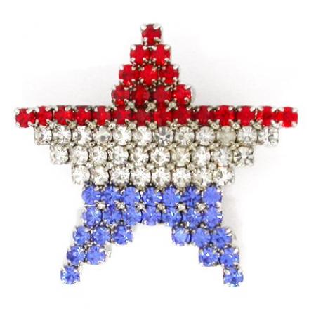 Rhinestone USA Star Pin 