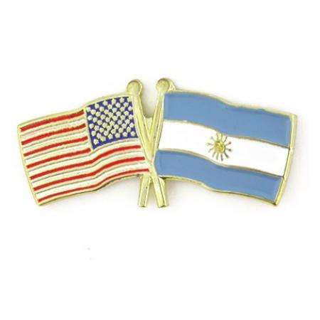 USA and Argentina Flag Pin
