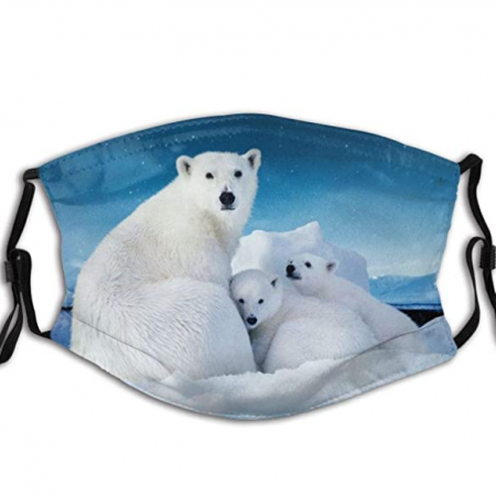 Animal Polar Bear Cover Printing Design Balaclava Bandanas Reusable Windproof Anti Dust Adjustable Earloops  