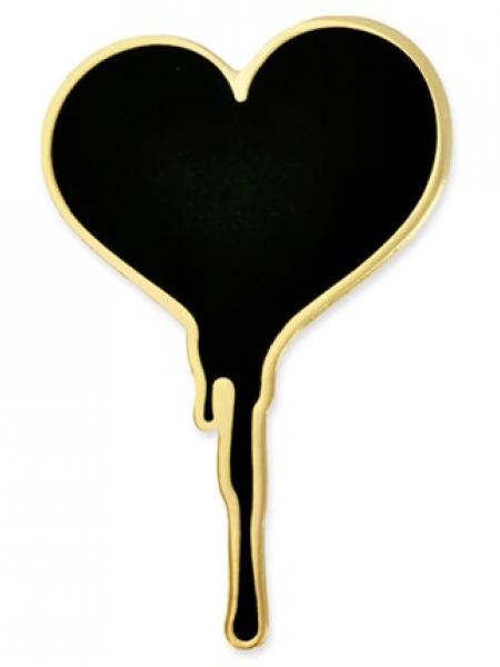 Black Bleeding Heart Pin