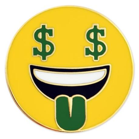     Money Face Emoji Pin