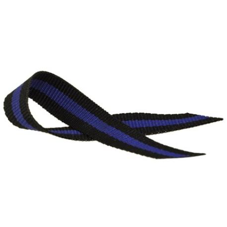 Black with Blue Stripe Cloth Ribbon Pin Pack of 25