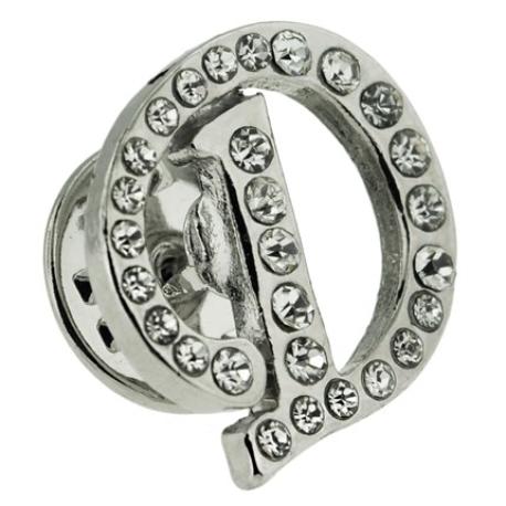     Rhinestone Letter D Pin