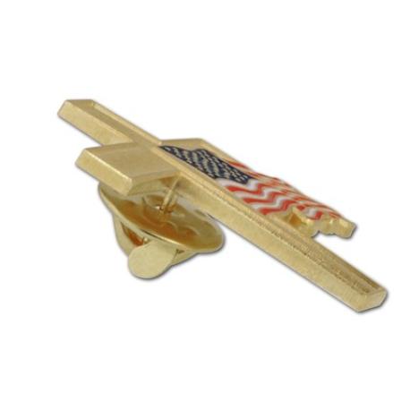     American Flag and Gold Cross Pin