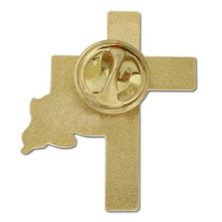     American Flag and Gold Cross Pin
