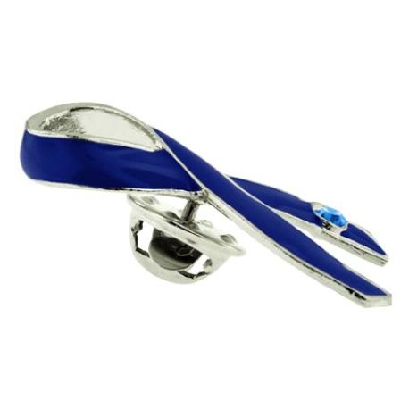 Blue Ribbon with Stone Pin