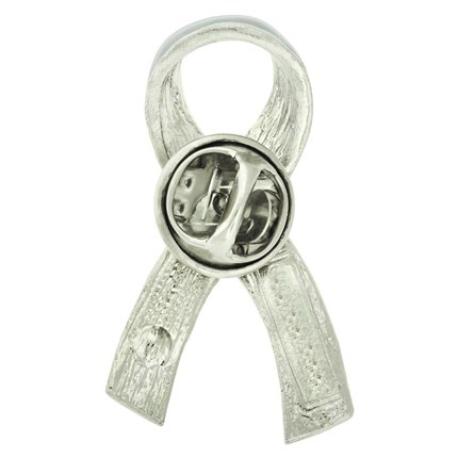 Black Ribbon with Black Stone Pin