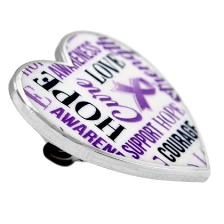     Purple Heart Awareness Words Pin