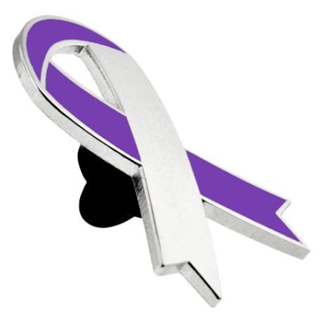 Awareness Ribbon-Purple Engravable Pin