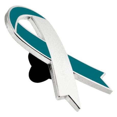 Awareness Ribbon-Teal Engravable Pin