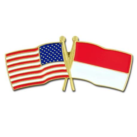     USA and Indonesia Flag Pin