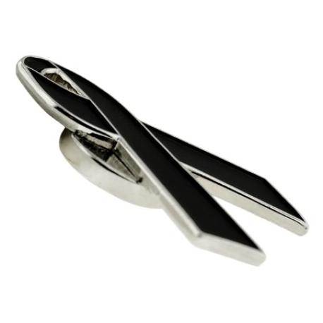 Black Ribbon Pin Magnetic Back