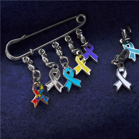     White Awareness Ribbon Charm