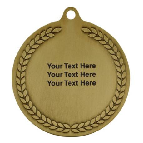     2" Football Diamond Cut Medal - Engravable