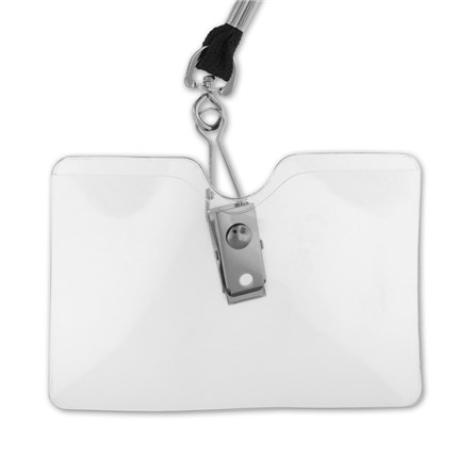     Small Horizontal Badge Holder with Clip