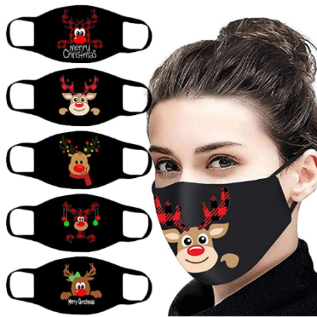     Adult outdoor Santa Claus print Face Balaclavas Dust Face Másk (without filter) 5PC